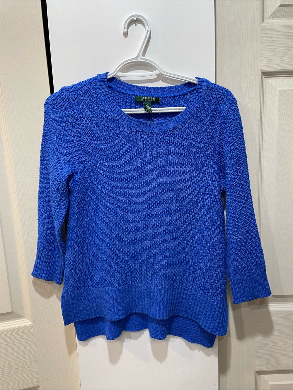 Lauren Ralph Lauren Royal Blue Textured Knit Sweater size small